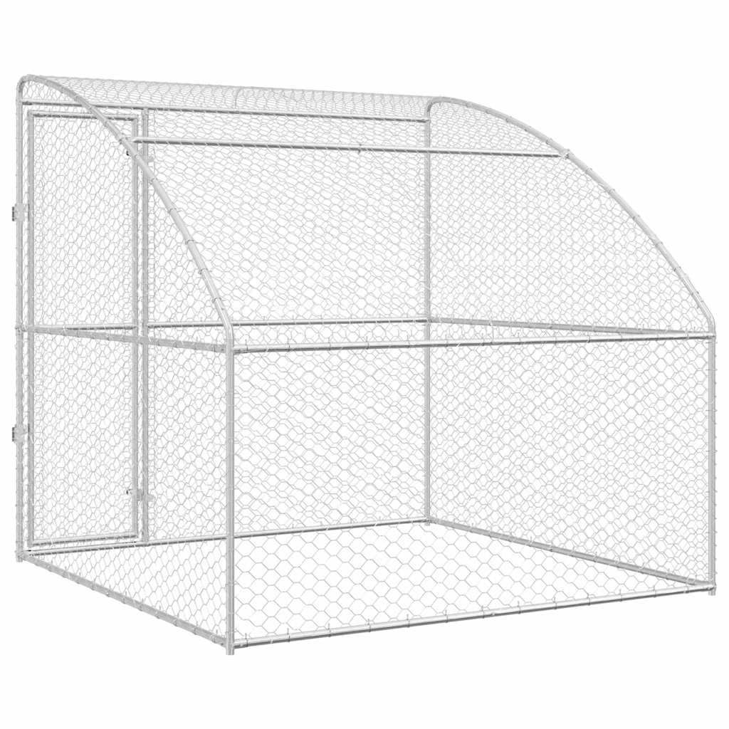 Dog Kennel Silver 2 x 2 x 2 m Galvanised steel