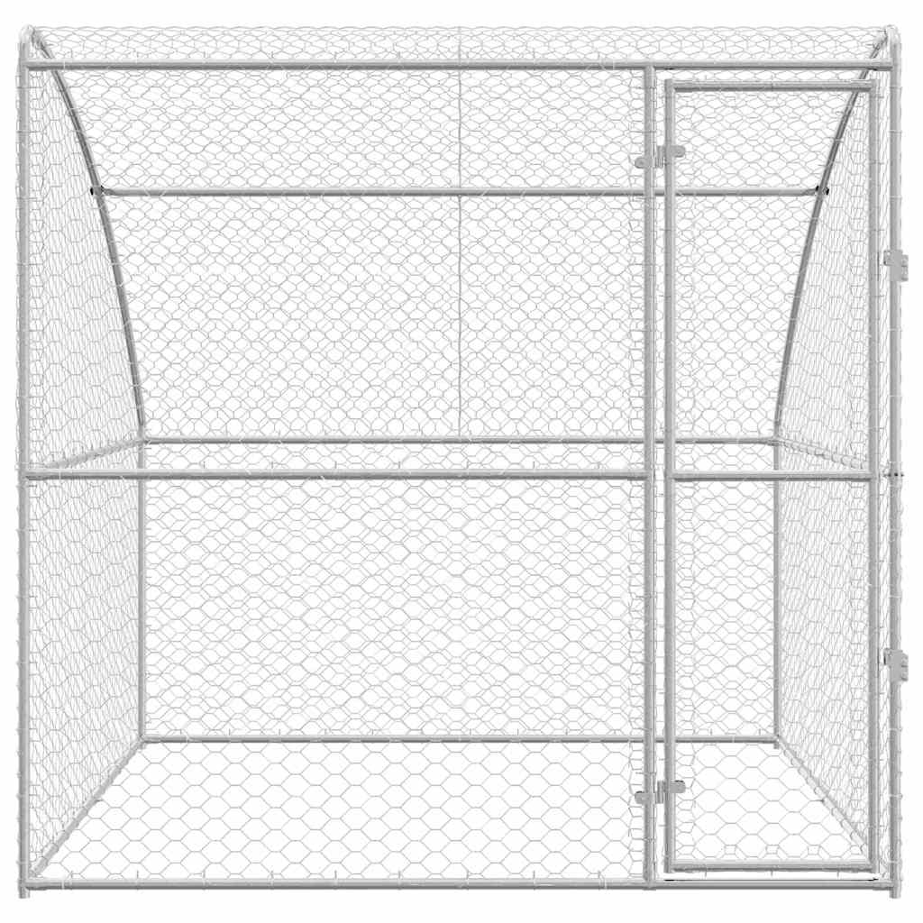 Dog Kennel Silver 2 x 2 x 2 m Galvanised steel