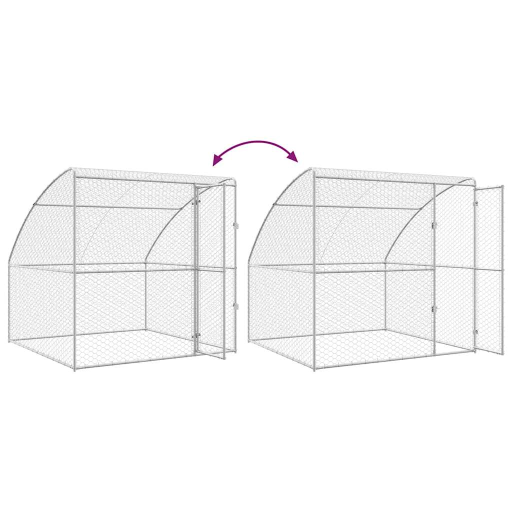 Dog Kennel Silver 2 x 2 x 2 m Galvanised steel