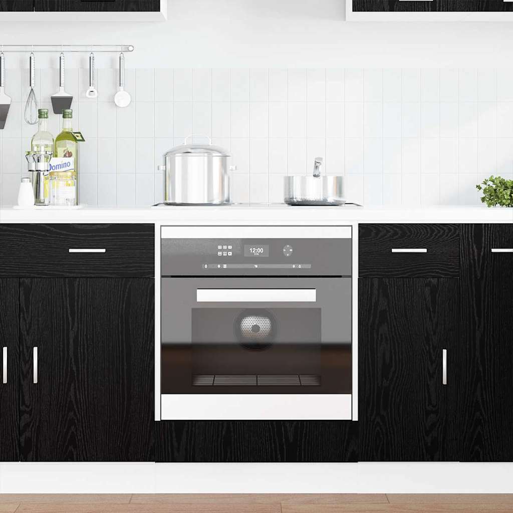 Oven cabinet Riga Black oak 60 x 46 x 81,5 cm Engineered Wood