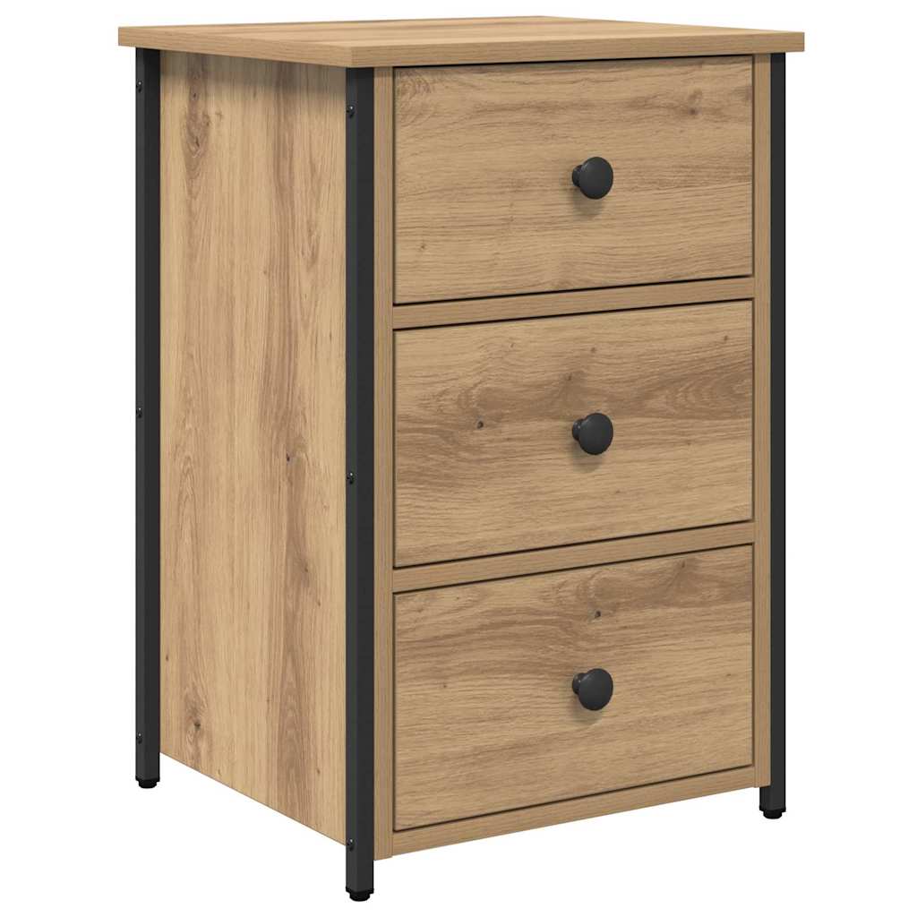Bedside Cabinet with Drawer Brown Solid Reclaimed Wood