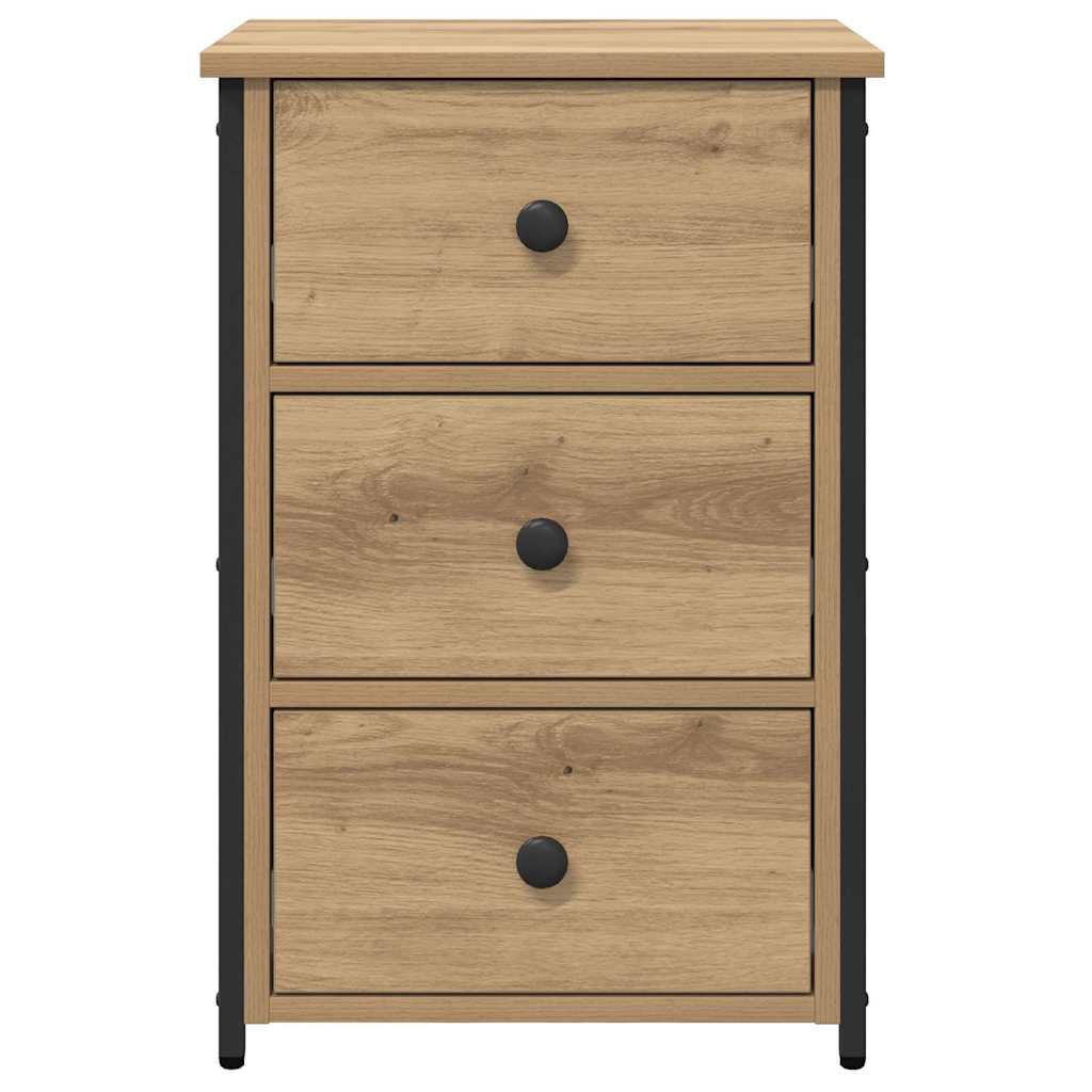 Bedside Cabinet with Drawer Brown Solid Reclaimed Wood