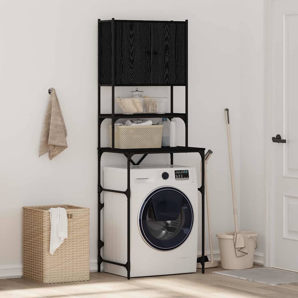 Washing Machine Cabinet Black oak 68 x 48.5 x 194 cm