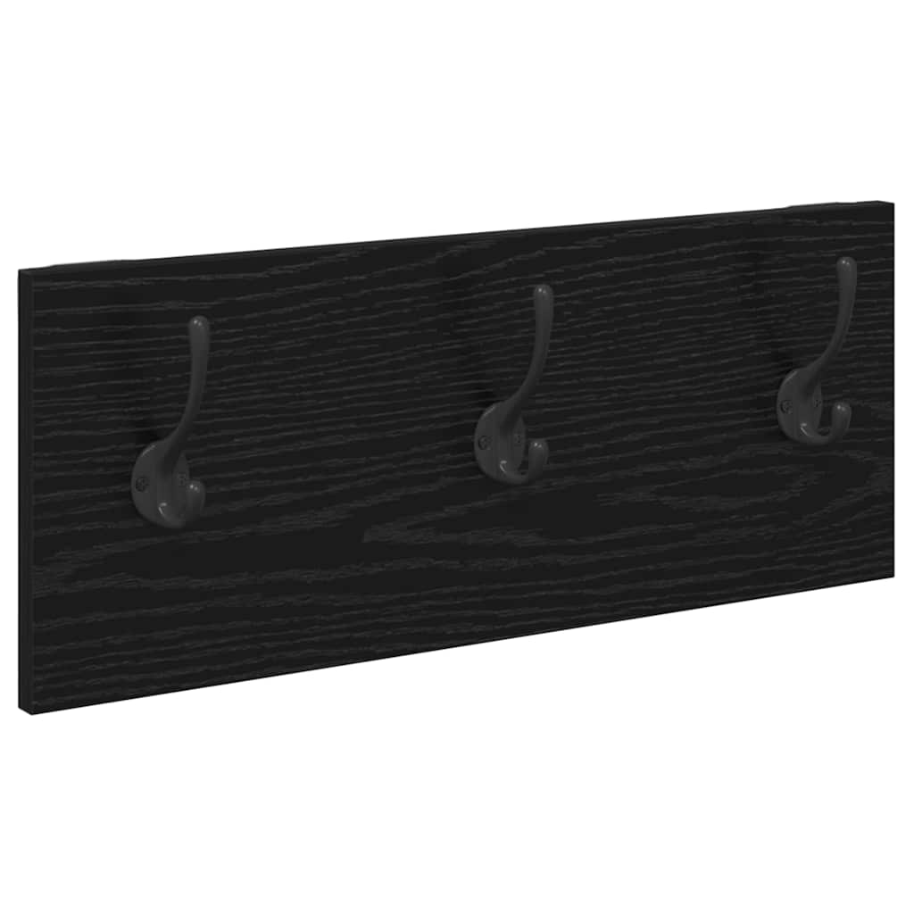 Hallway Furniture Set 4 pcs Black Oak Engineered Wood
