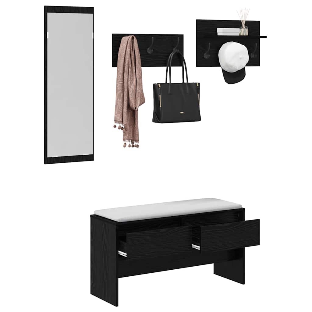 Hallway Furniture Set 4 pcs Old Wood Engineered wood