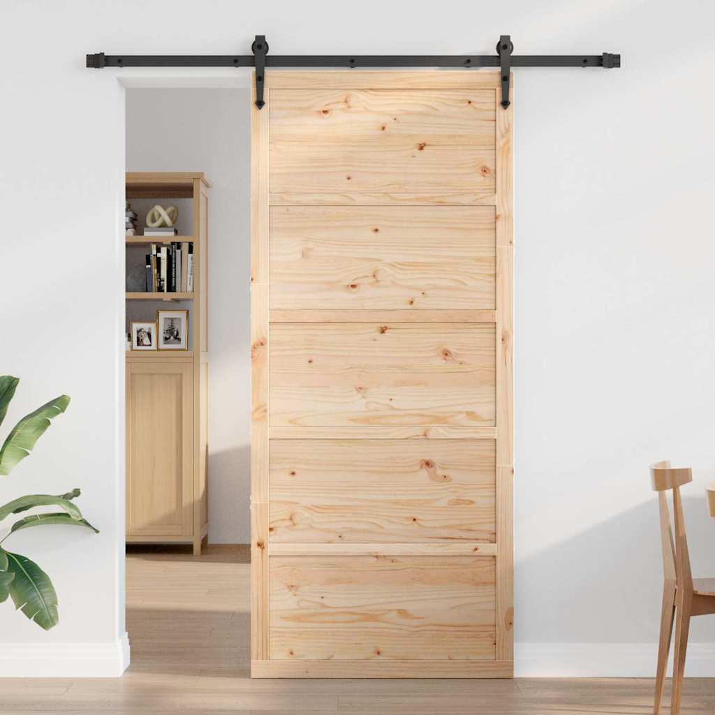 Barn Door Natural 90 x 208 cm Solid Pine wood