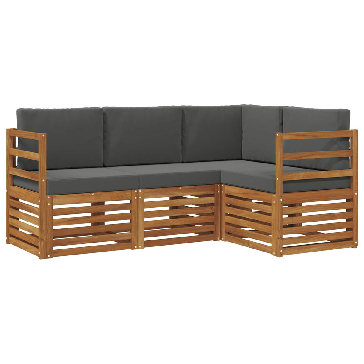Outdoor Sofa Set 4 pcs Natural and Anthracite Polyester