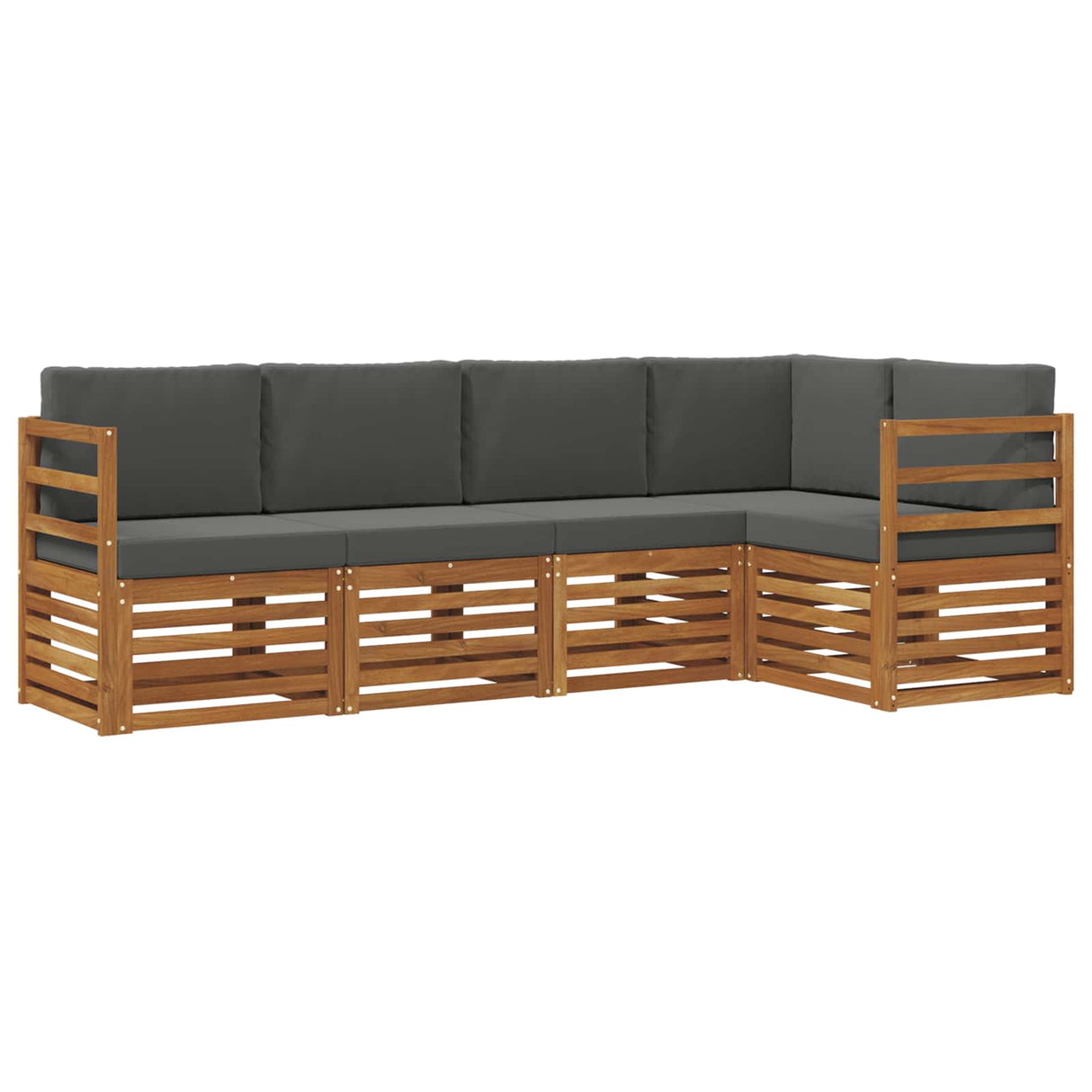 Outdoor Sofa Set 5 pcs Natural and Anthracite Polyester