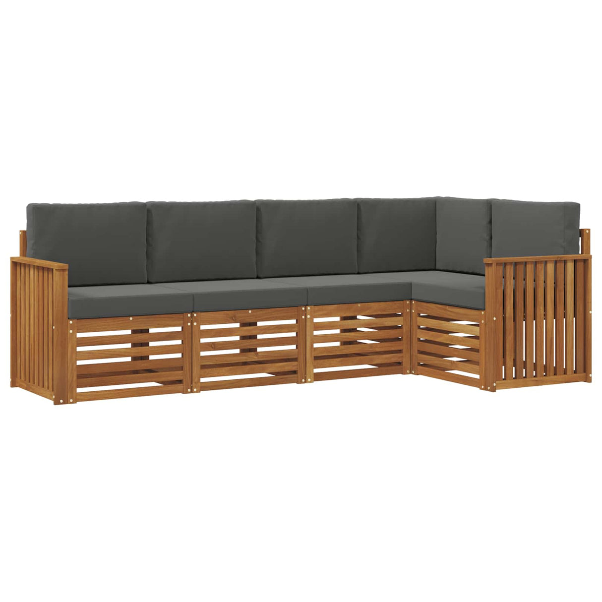 Outdoor Sofa Set 5 pcs Natural and Anthracite Polyester