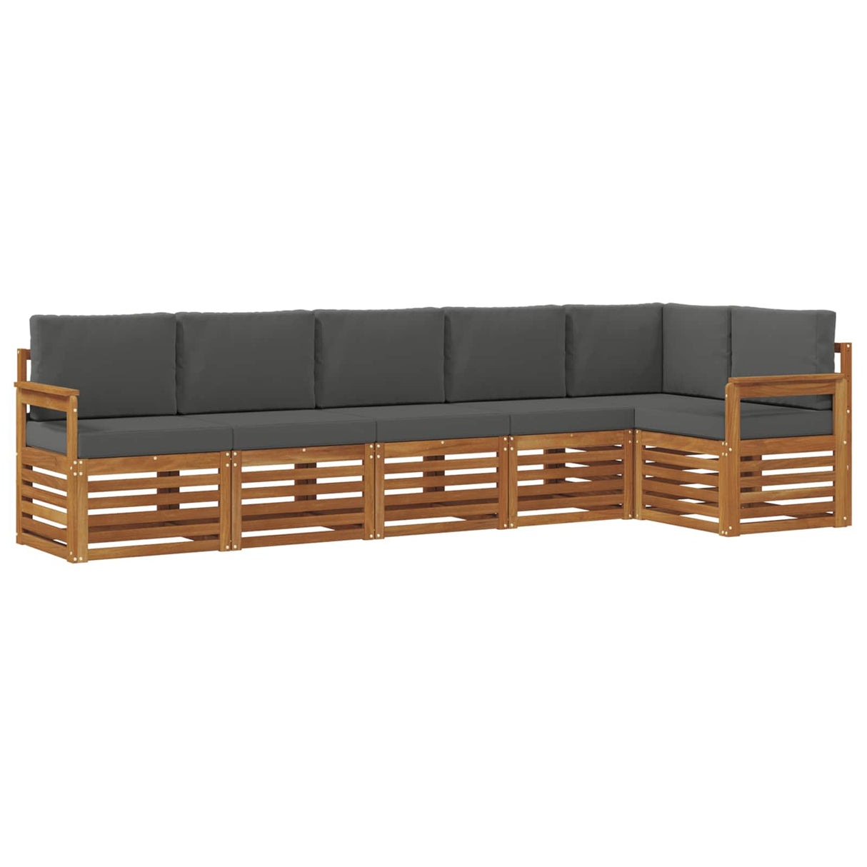 Sectional Sofa Set with Cushion 6 pcs Natural and Anthracite