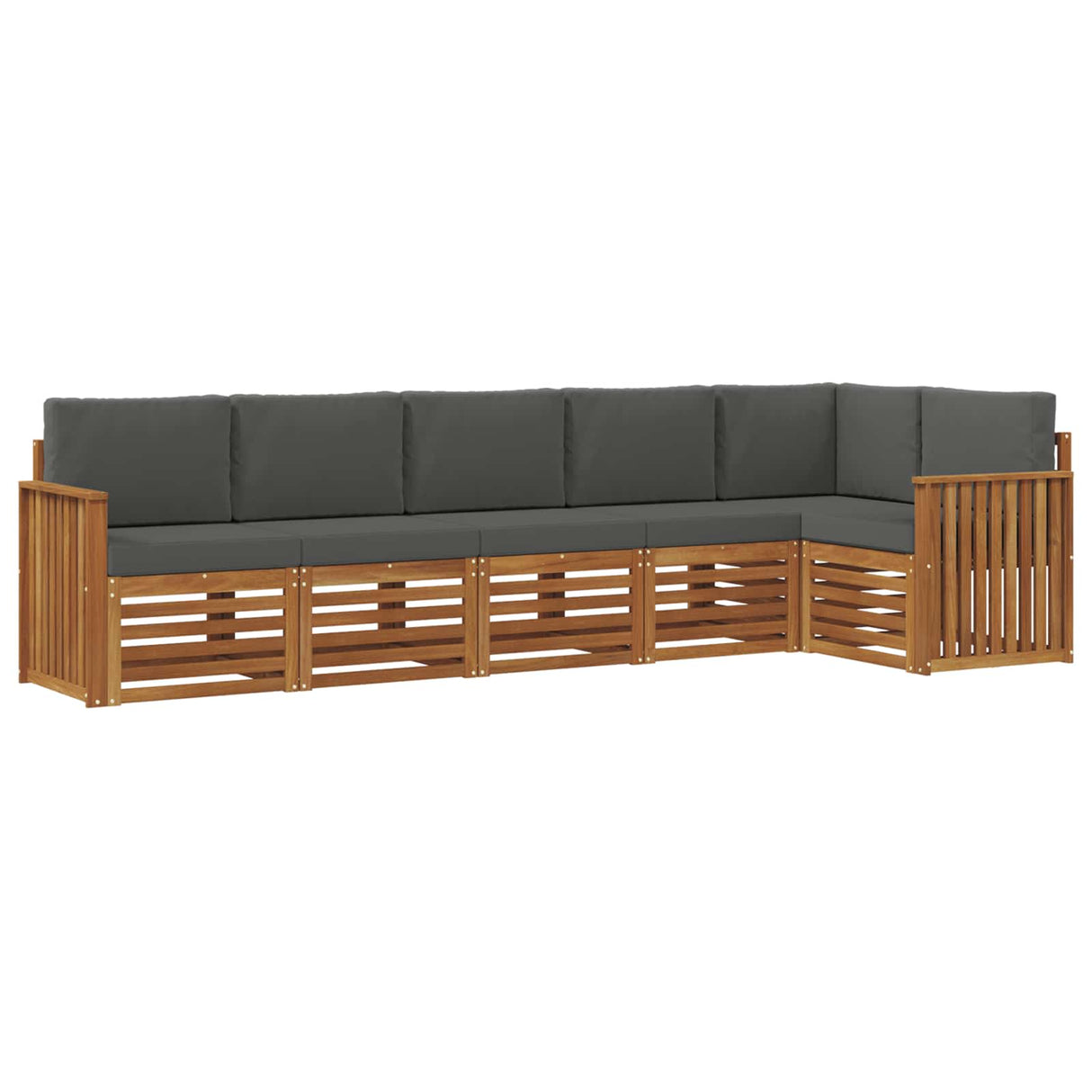 Sectional Sofa Set with Cushion 6 pcs Natural and Anthracite
