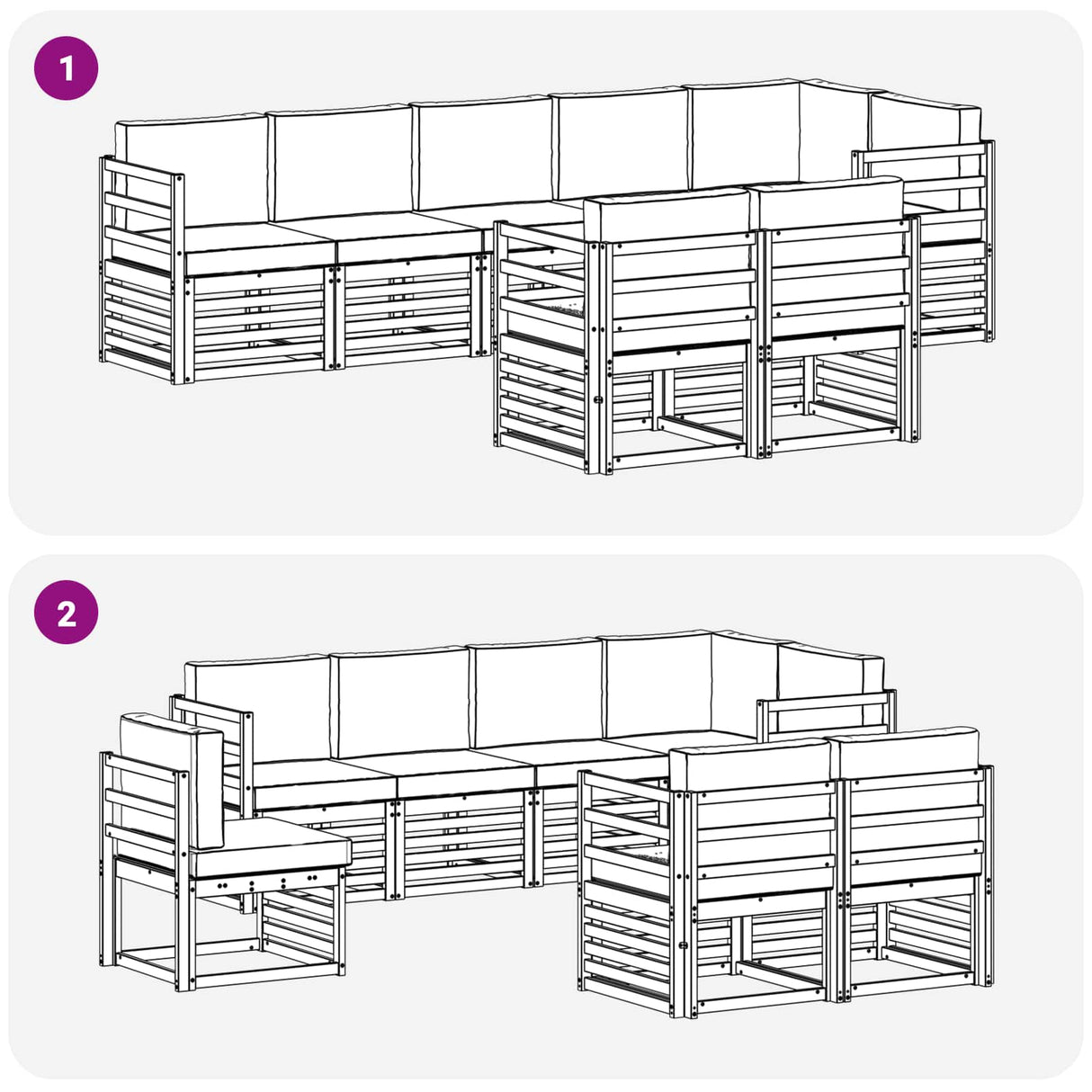 Outdoor Sofa Set 8 pcs Natural and Anthracite Polyester