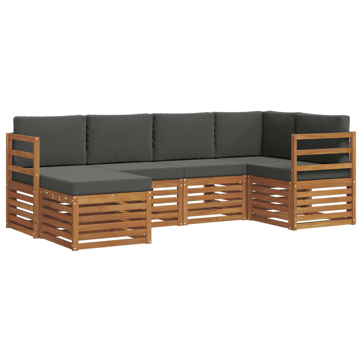 Outdoor Sofa Set 6 pcs Natural and Anthracite Polyester