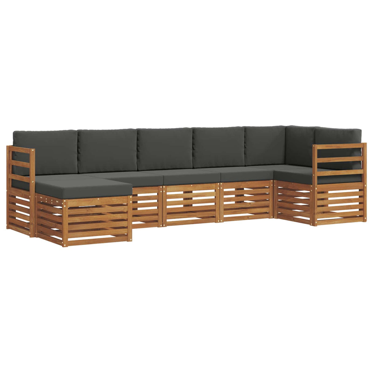 Outdoor Sofa Set 7 pcs Natural and Anthracite
