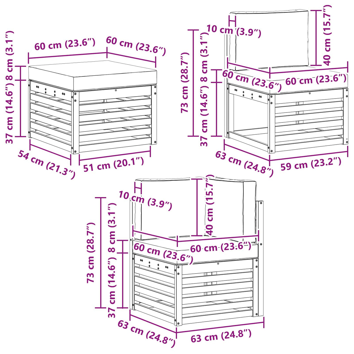Sectional Sofa Set with Cushion 7 pcs Natural and Anthracite
