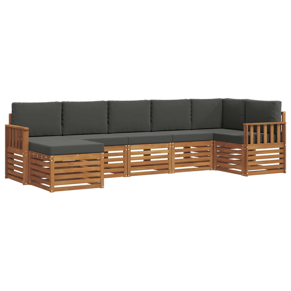 Outdoor Sofa Set 7 pcs Natural and Anthracite