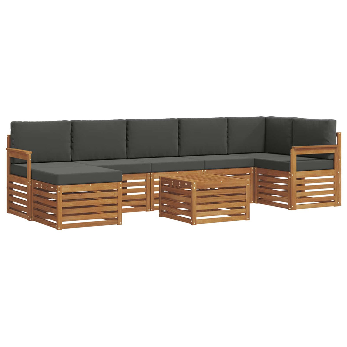 Outdoor Sofa Set 8 pcs Natural and Anthracite