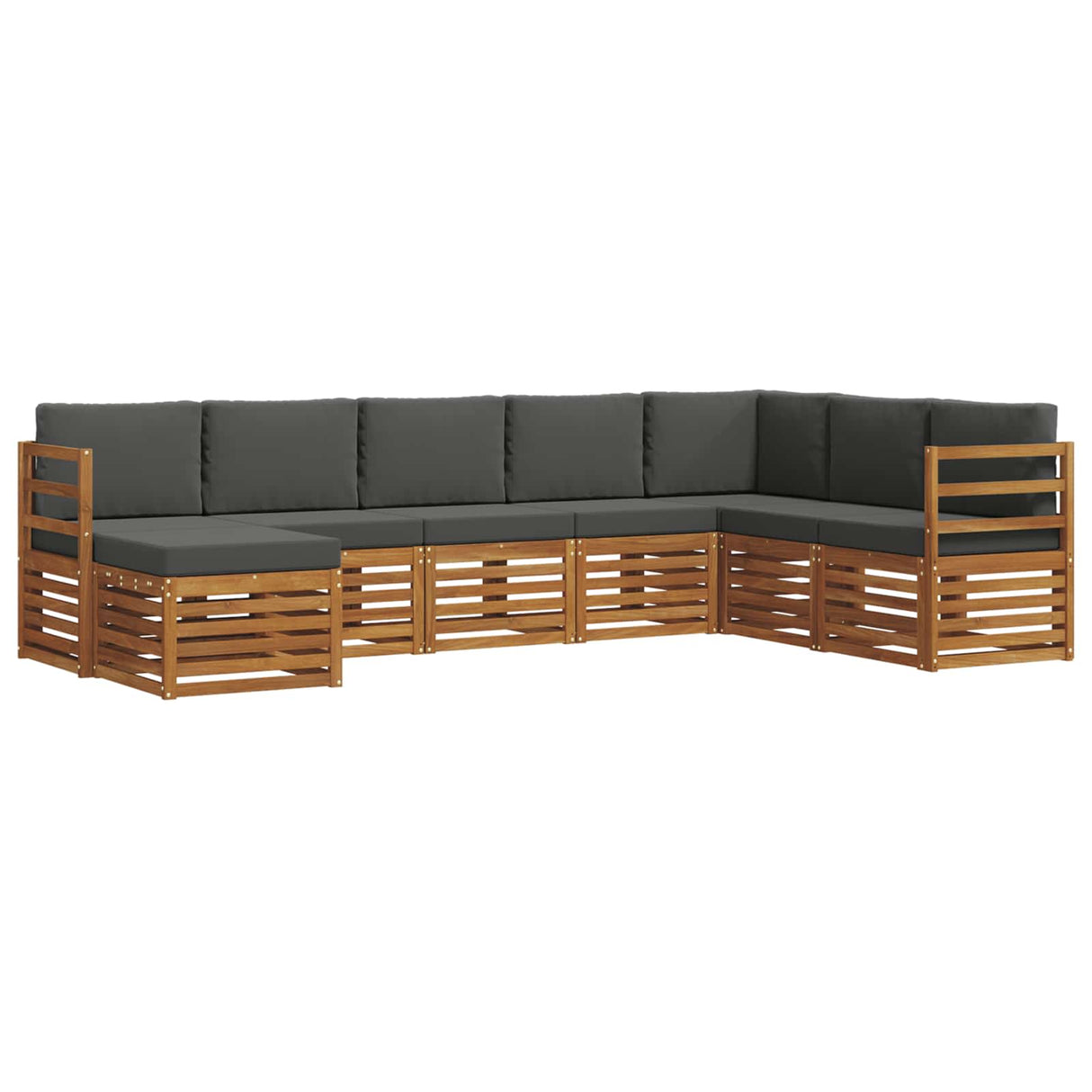 Outdoor Sofa Set 8 pcs Natural and Anthracite