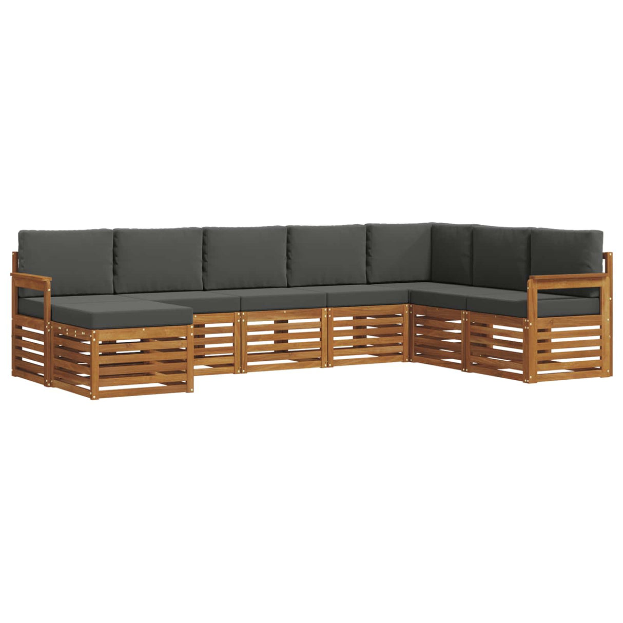 Outdoor Sofa Set 8 pcs Natural and Anthracite