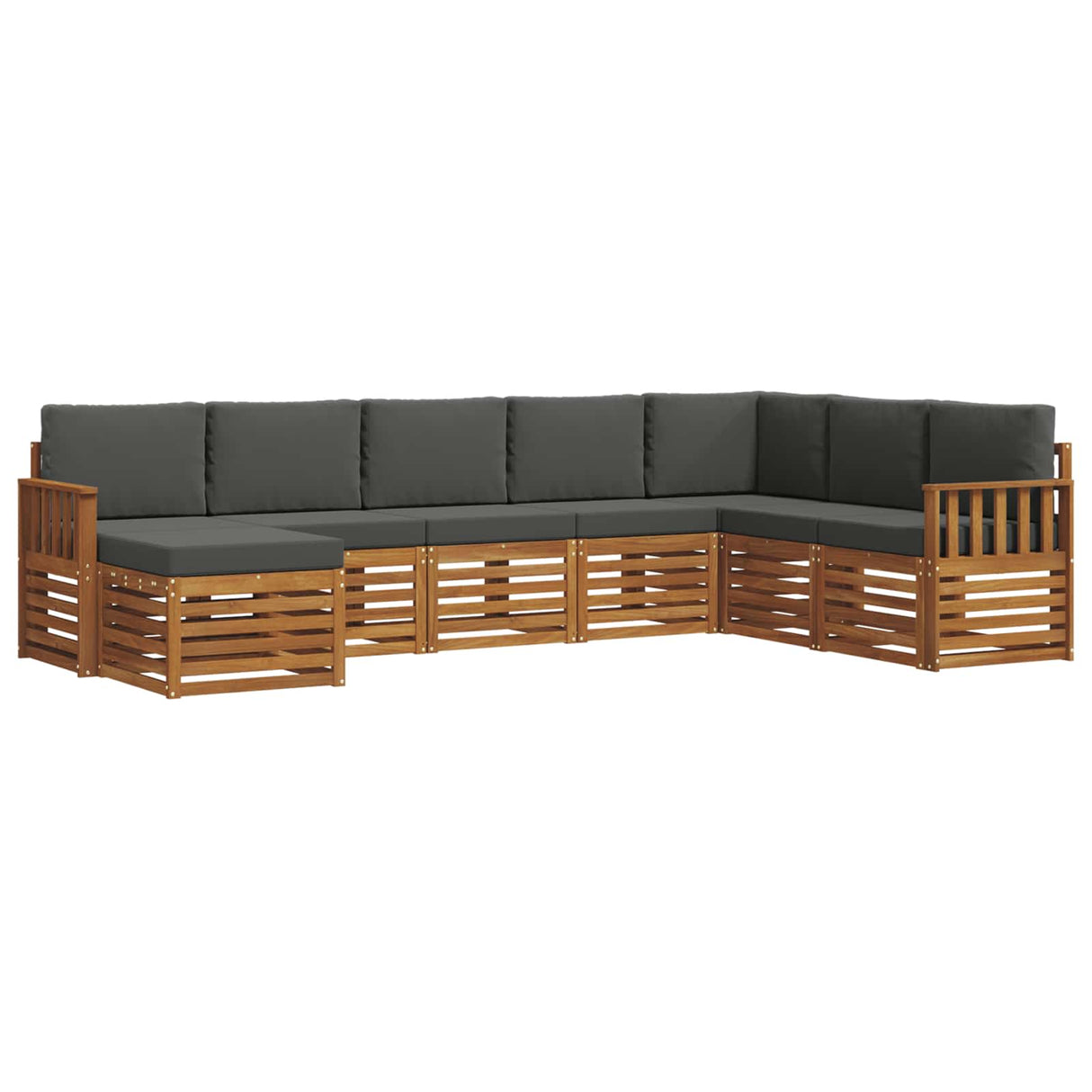 Outdoor Sofa Set 8 pcs Natural and Anthracite