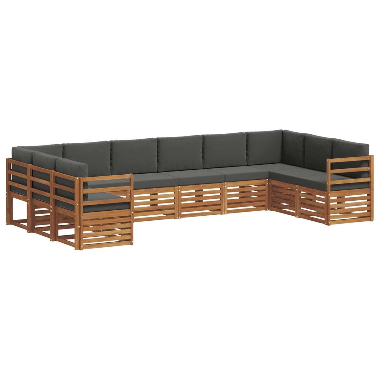 Sectional Sofa Set with Cushion 10 pcs Natural and Anthracite