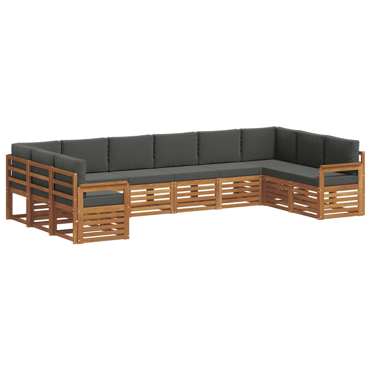 Outdoor Sofa Set 10 pcs Natural and Anthracite