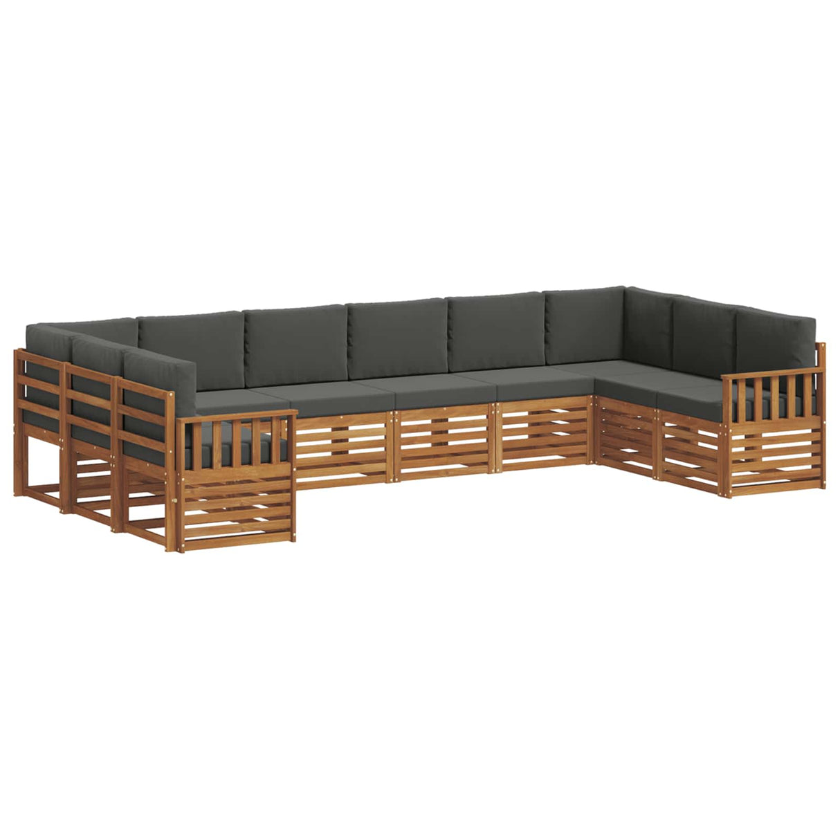 Sectional Sofa Set with Cushion 10 pcs Natural and Anthracite