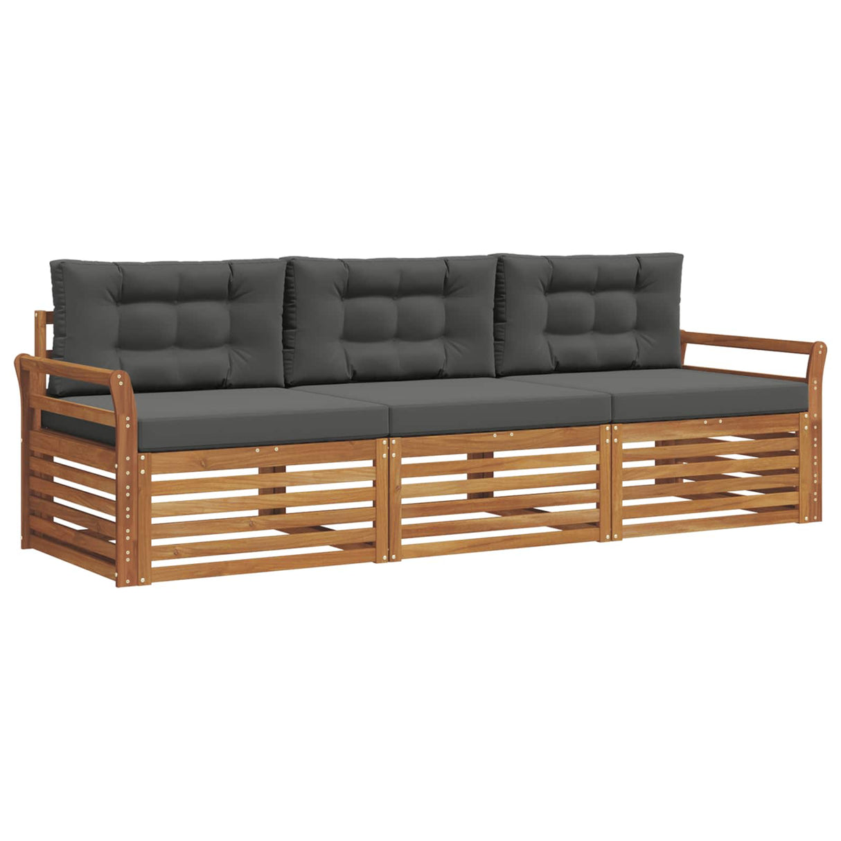 Outdoor Sofa Set 3 pcs Natural and Anthracite