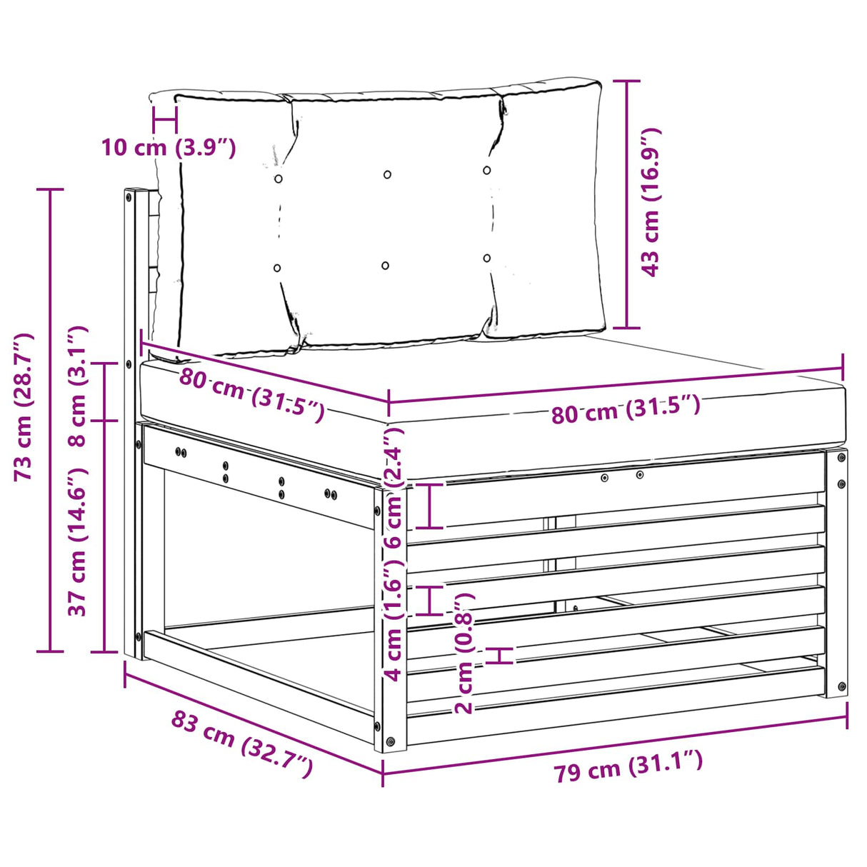 Outdoor Sofa Set 3 pcs Natural and Anthracite