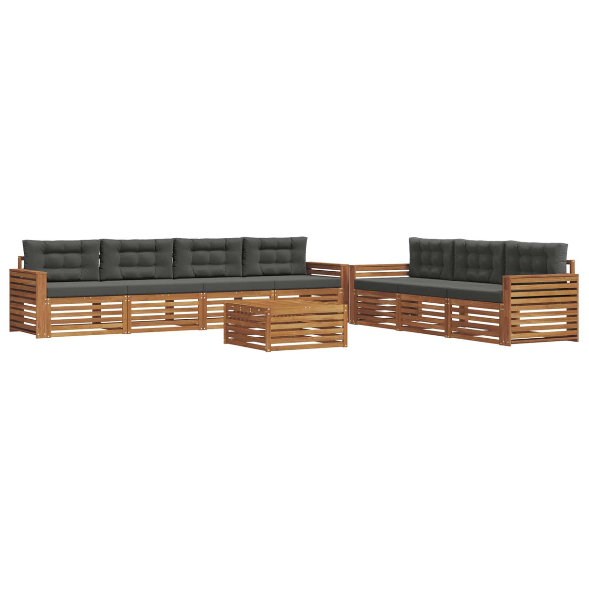 Outdoor Sofa Set with Cushion 8 pcs Natural and Anthracite
