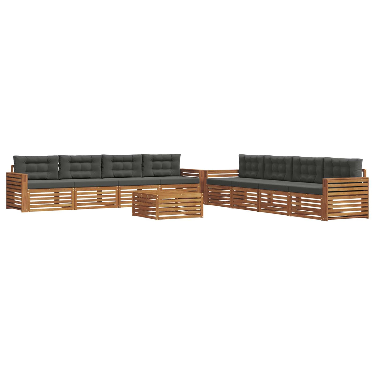 Outdoor Sofa Set 9 pcs Natural and Anthracite