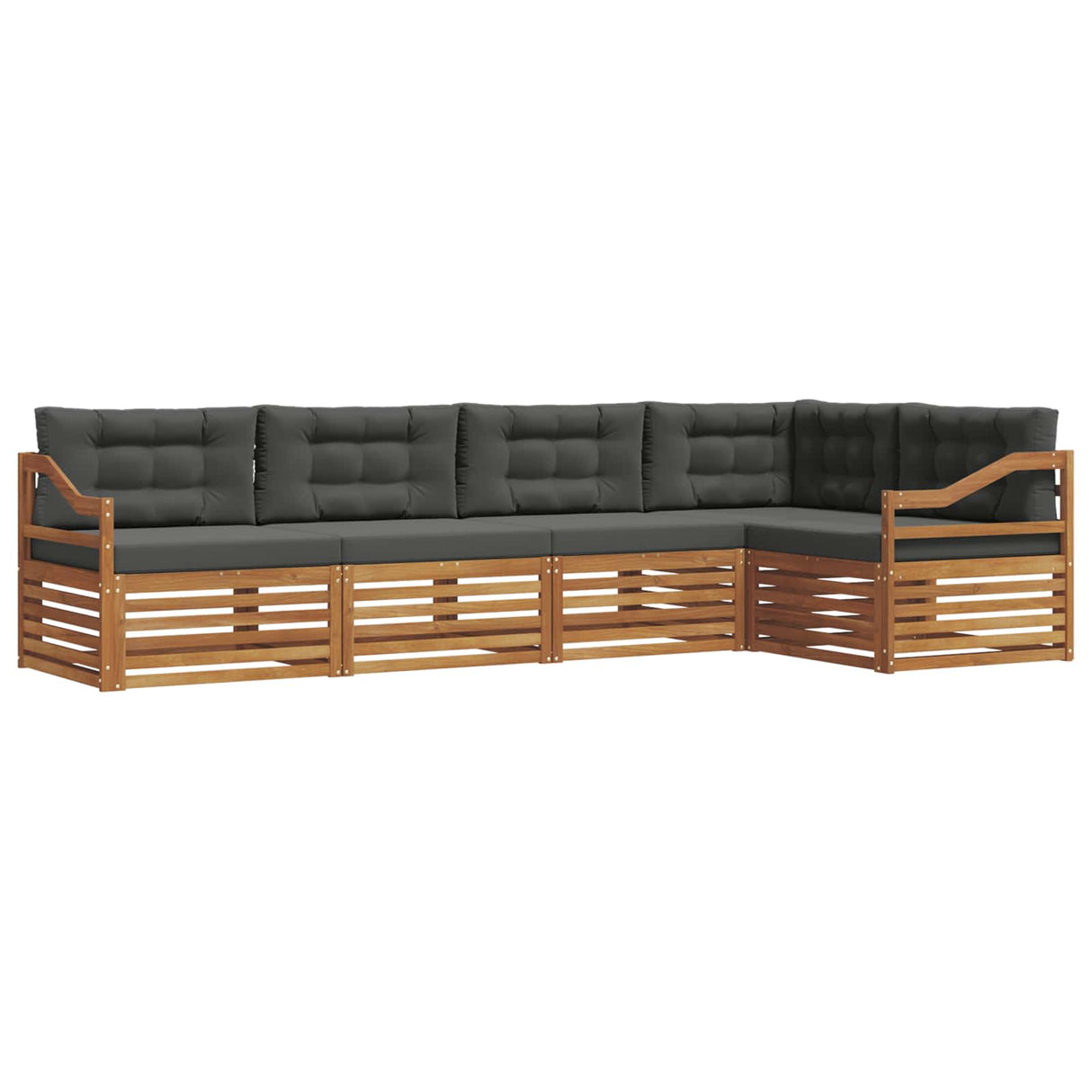 Outdoor Sofa Set 5 pcs Natural and Anthracite