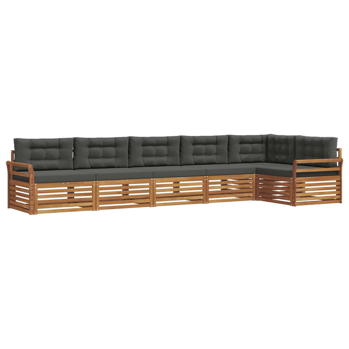 Outdoor Sofa Set with Cushion 6 pcs Natural and Anthracite