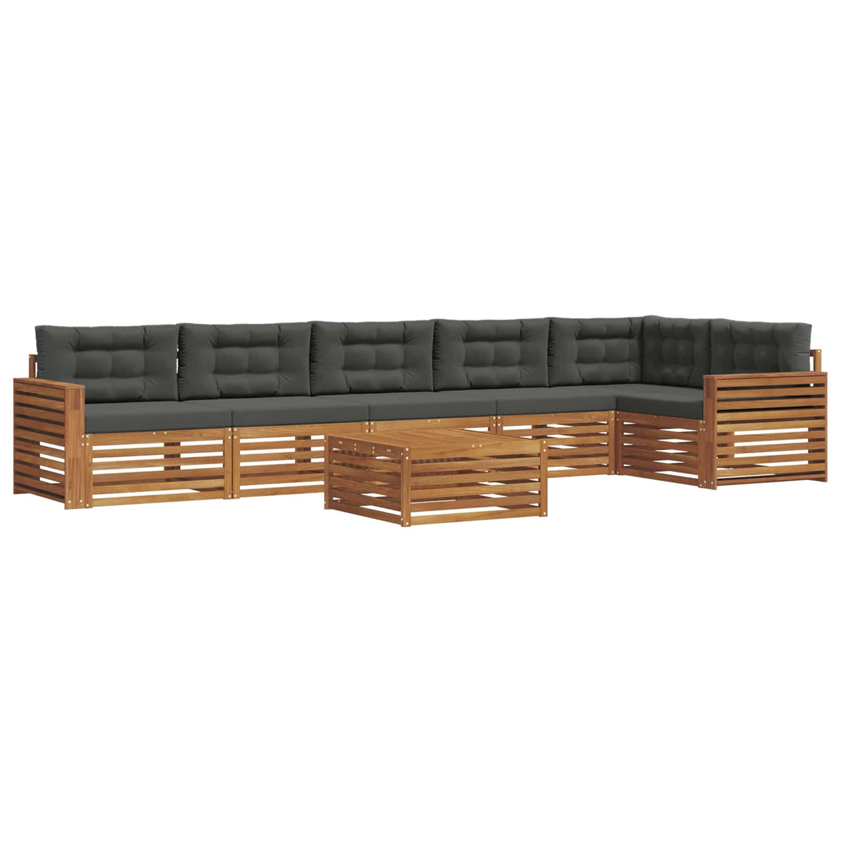Outdoor Sofa Set 7 pcs Natural and Anthracite