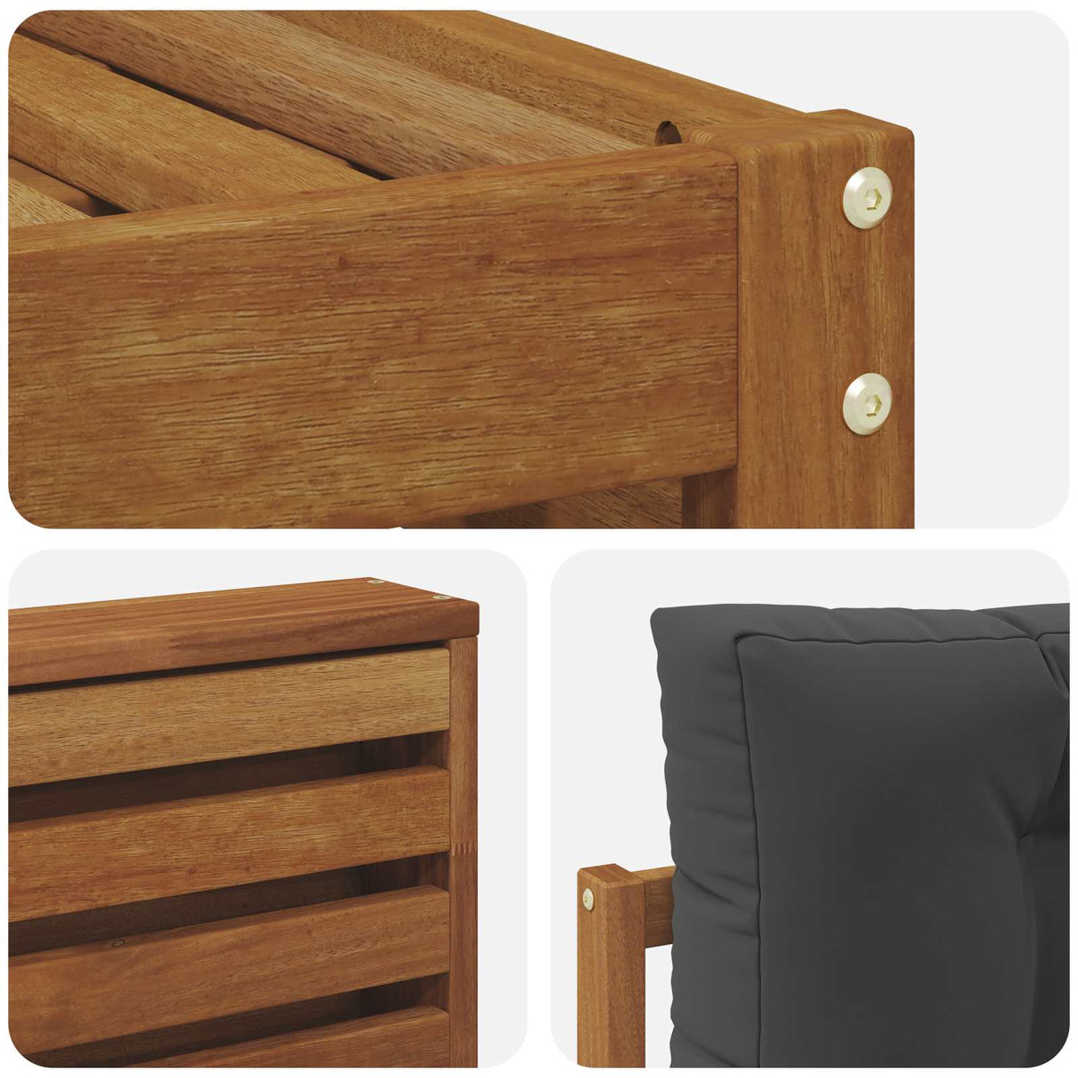 Outdoor Sofa Set with Cushion 7 pcs Natural and Anthracite