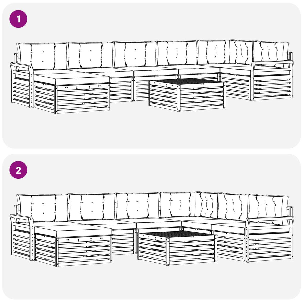 Outdoor Sofa Set with Cushion 8 pcs Natural and Anthracite