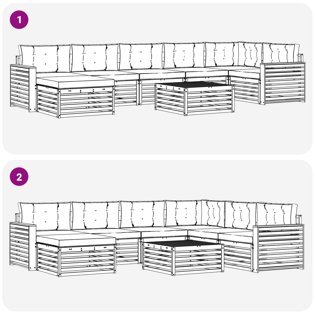 Outdoor Sofa Set with Cushion 8 pcs Natural and Anthracite