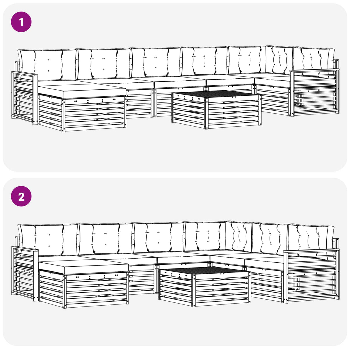 Outdoor Sofa Set with Cushion 8 pcs Natural and Anthracite