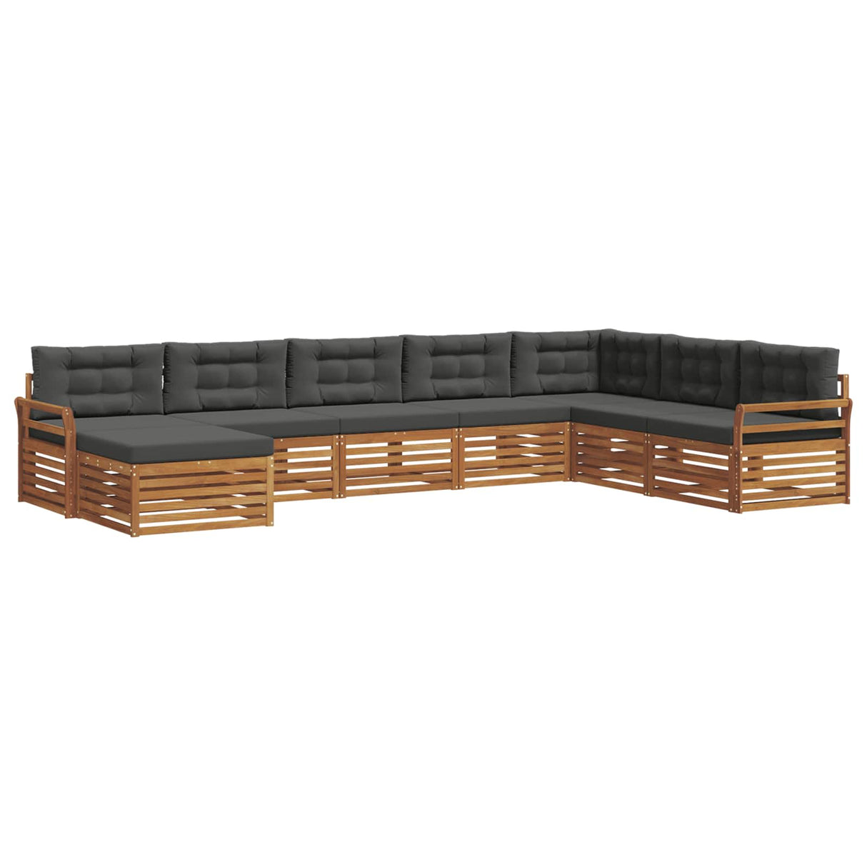 Outdoor Sofa Set with Cushion 8 pcs Natural and Anthracite