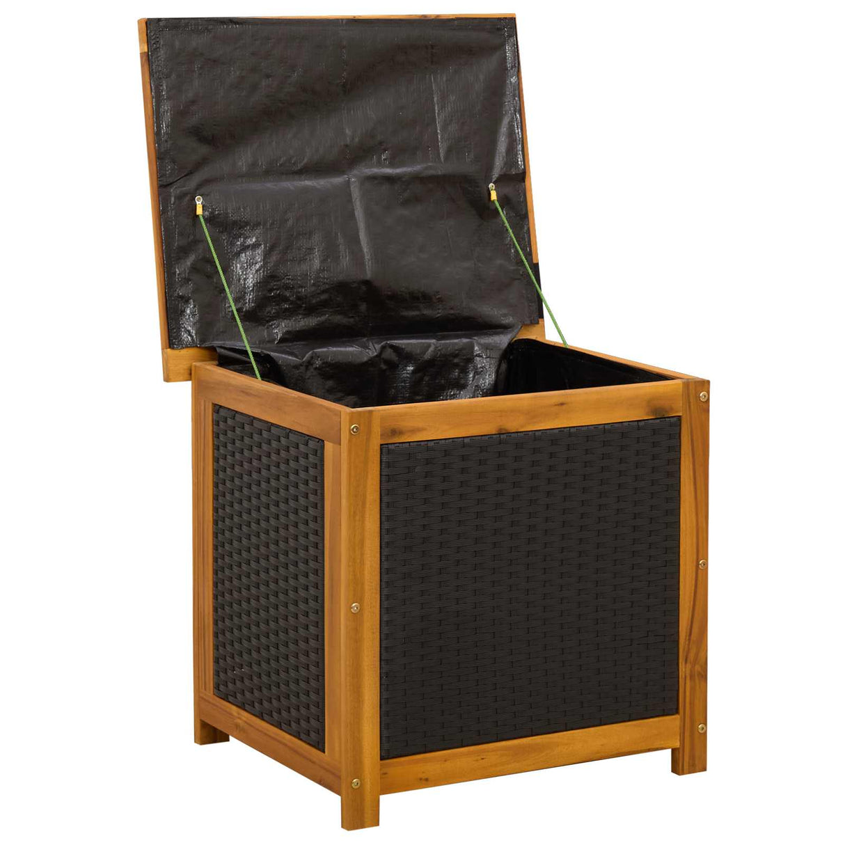 Garden Storage Box 88 L Solid Acacia Wood 60 x 50 x 56 cm Black