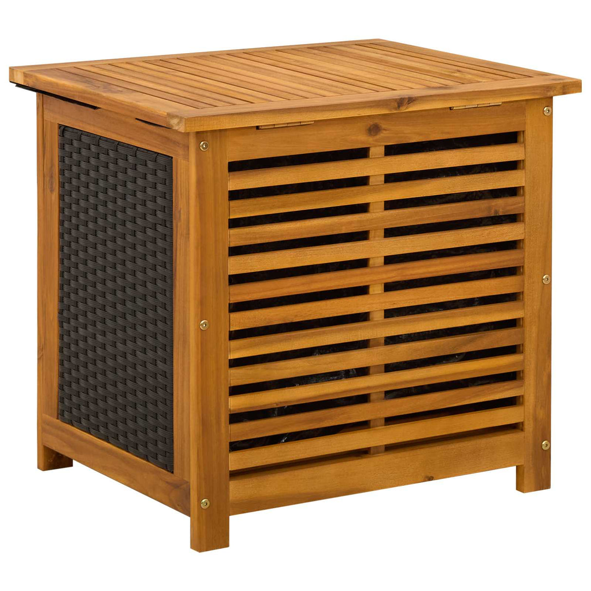 Garden Storage Box 88 L Solid Acacia Wood 60 x 50 x 56 cm Black