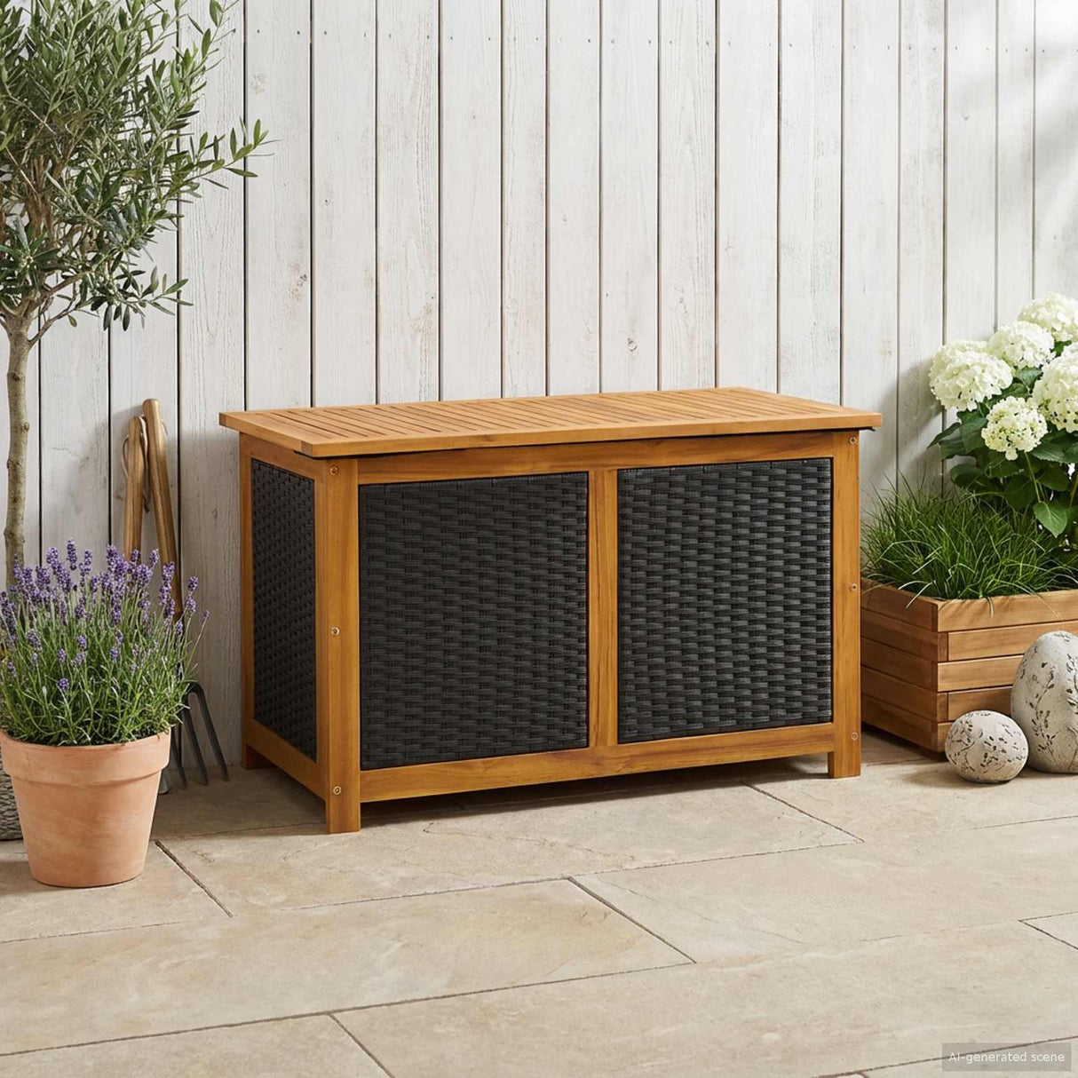 Garden Storage Box 141 L Solid Acacia Wood 90 x 50 x 56 cm