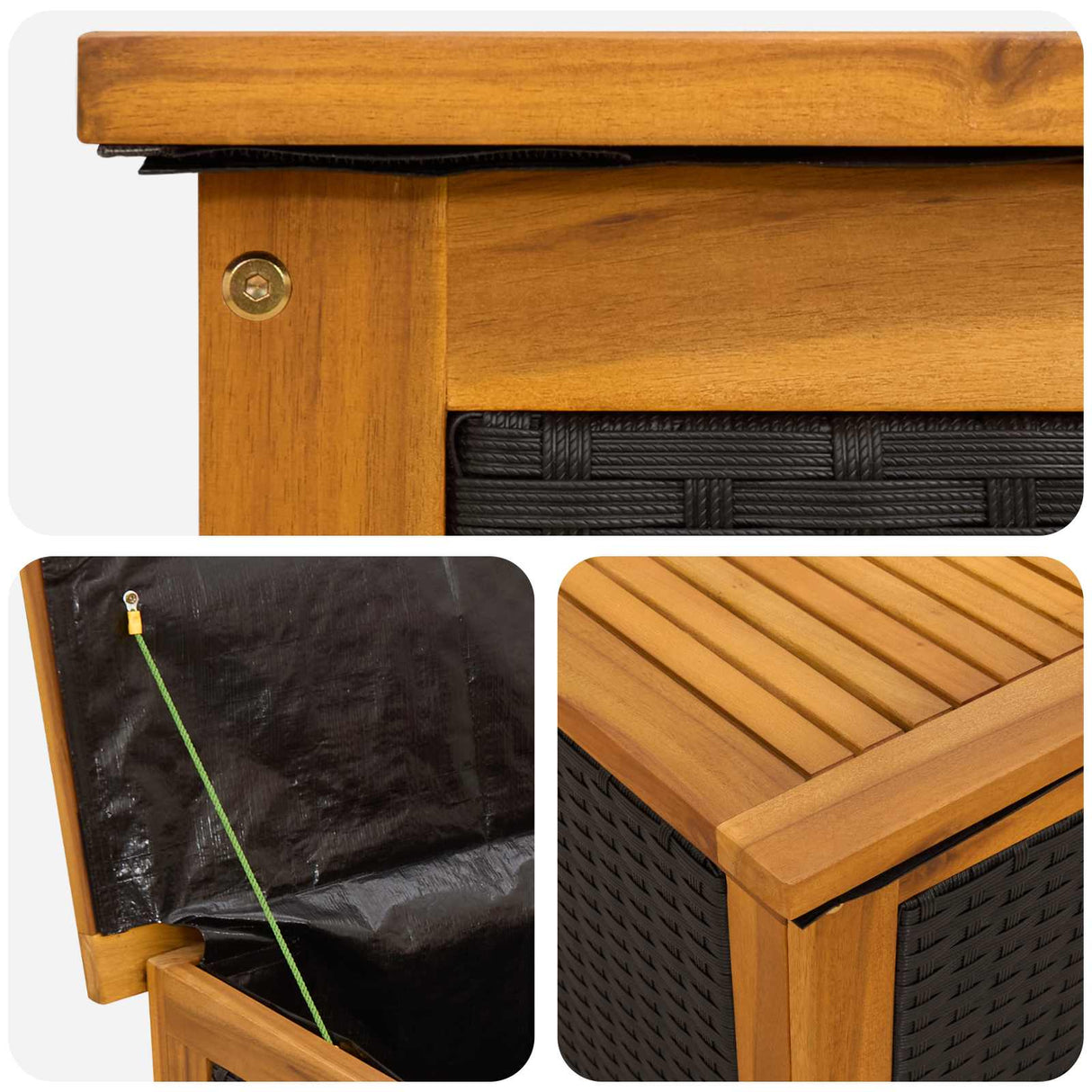 Garden Storage Box 185 L Solid Acacia Wood 113 x 50 x 56 cm