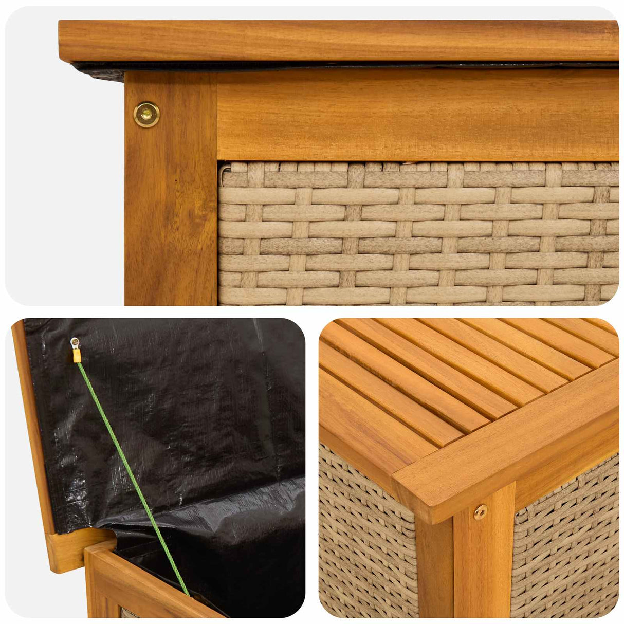 Garden Storage Box 141 L Solid Acacia Wood 90 x 50 x 56 cm