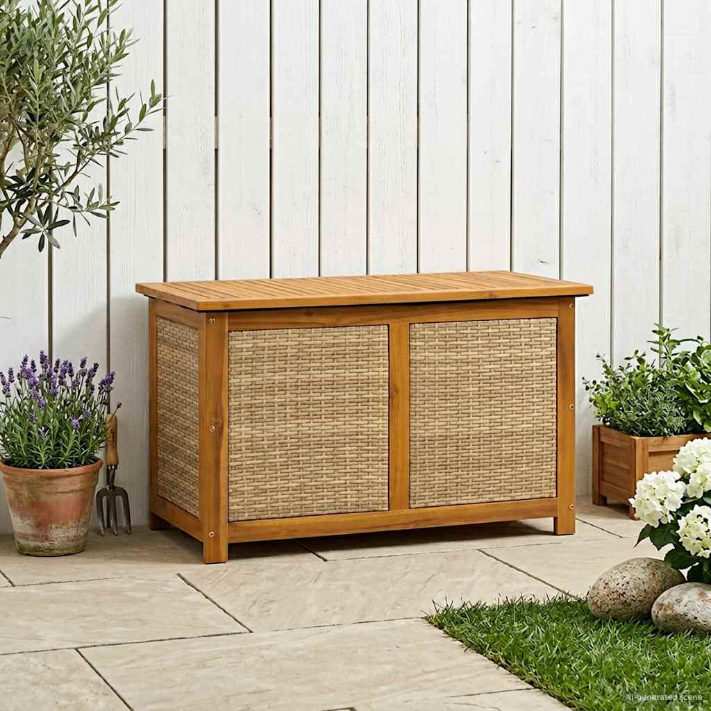 Garden Storage Box 141 L Solid Acacia Wood 90 x 50 x 56 cm