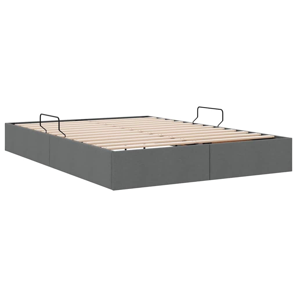 Storage Bed with Storage Dark Grey 137 x 190 cm Fabric