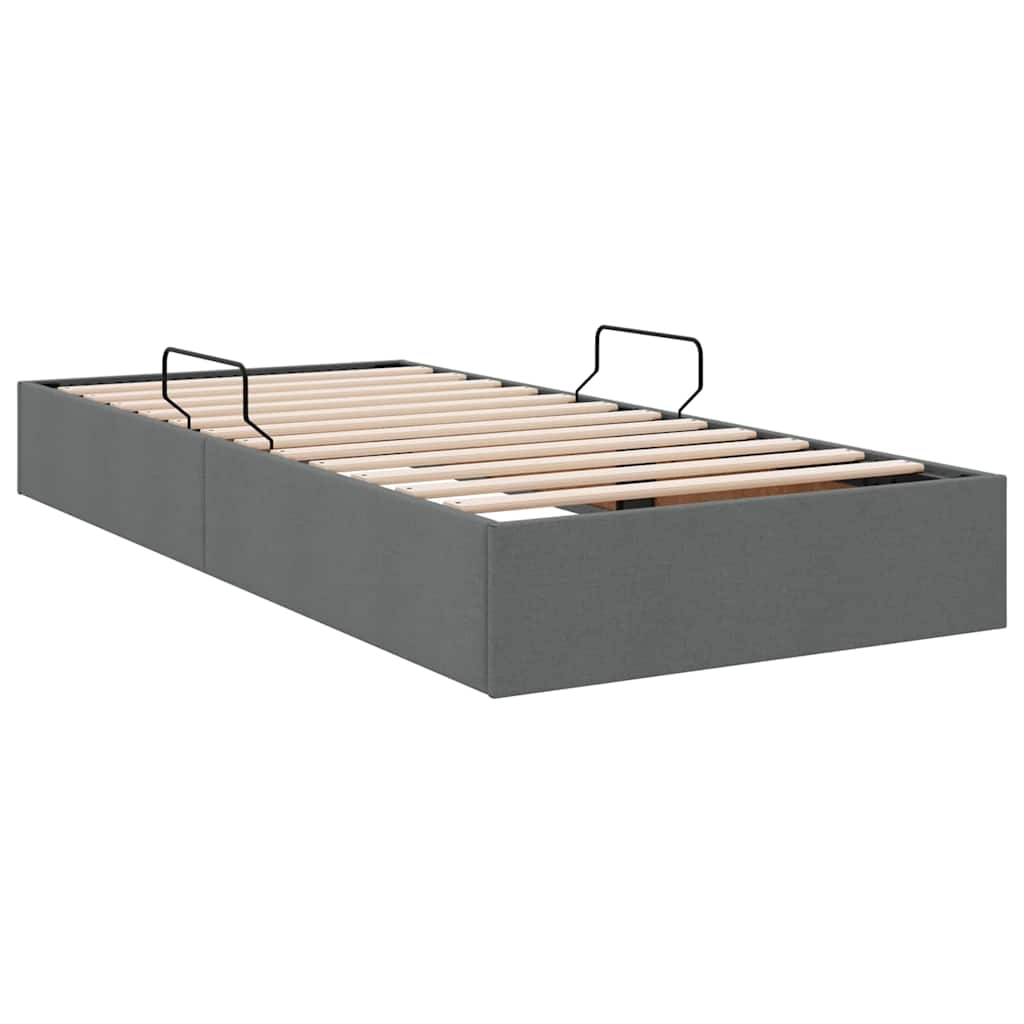 Storage Bed with Storage Dark Grey 107 x 203 cm Fabric