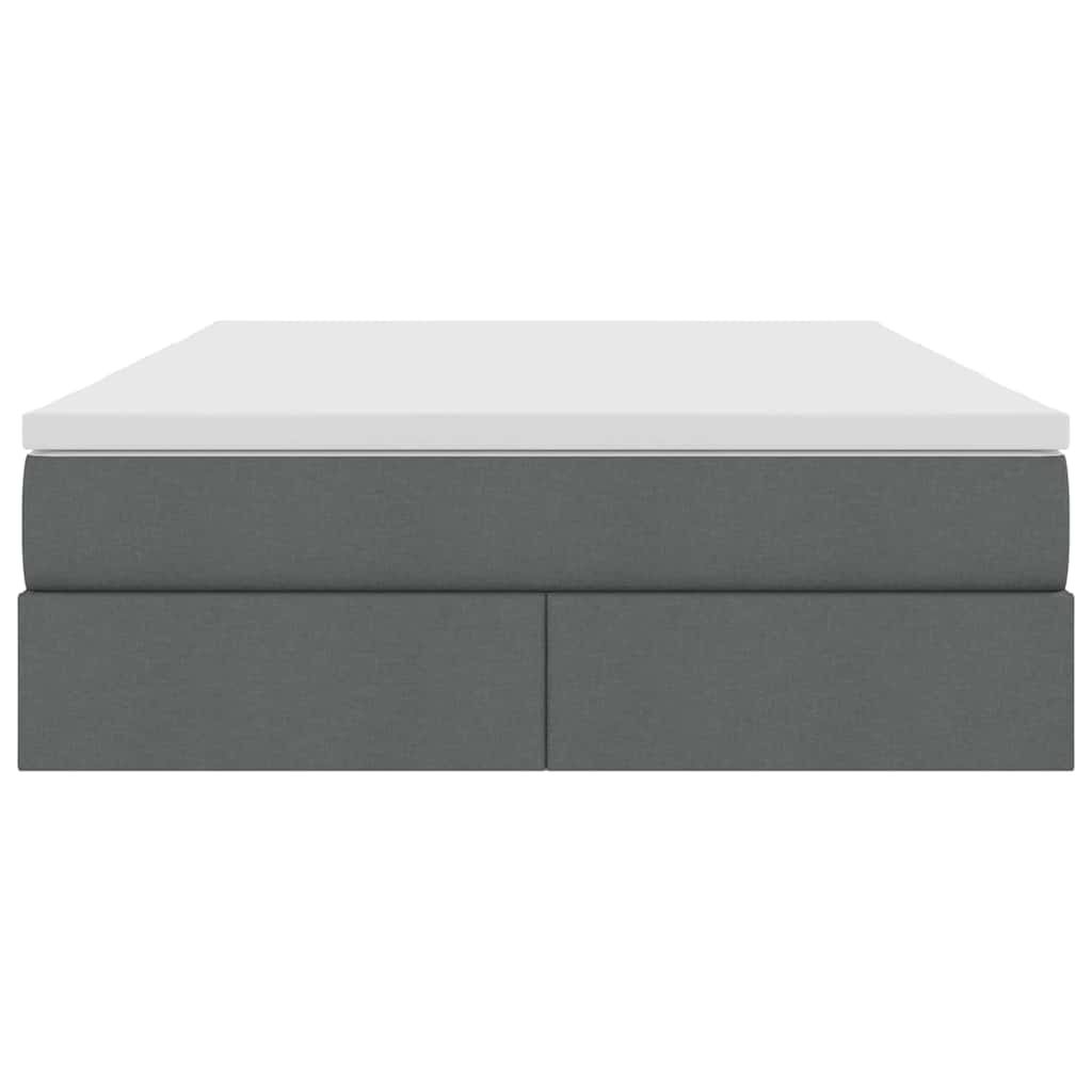 Storage Bed with Mattress Dark Grey 137 x 190 cm Polyester