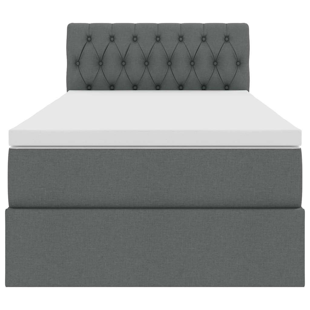 Storage Bed with Mattress Dark Grey 107 x 203 cm Fabric