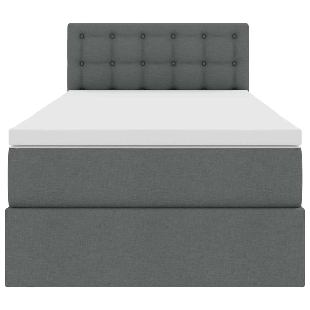 Storage Bed with Mattress Dark Grey 107 x 203 cm Fabric